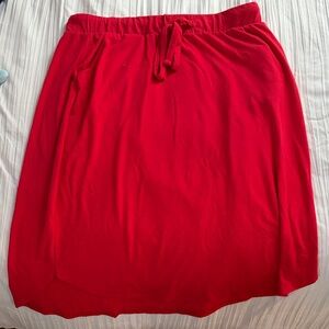 Red Women's Skirt (2X) with pockets